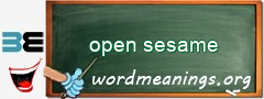 WordMeaning blackboard for open sesame